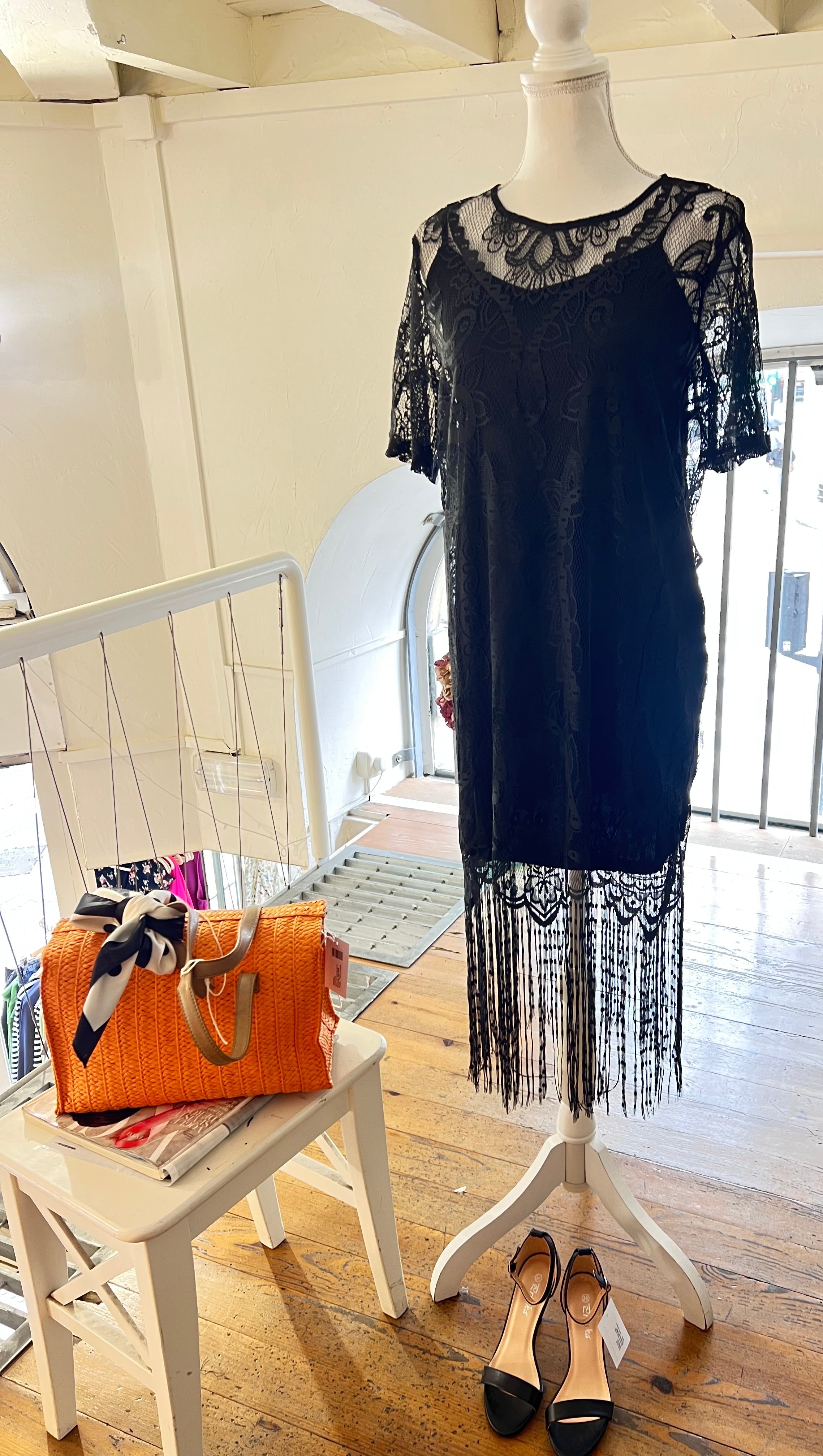 Vestido corto flecos PCCLAIR de Pieces