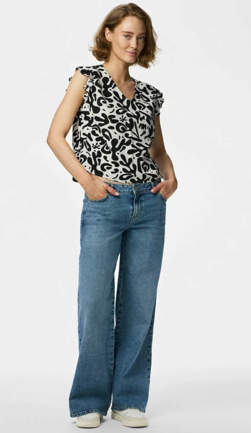 Top negro y blanco PCBARRI de Pieces